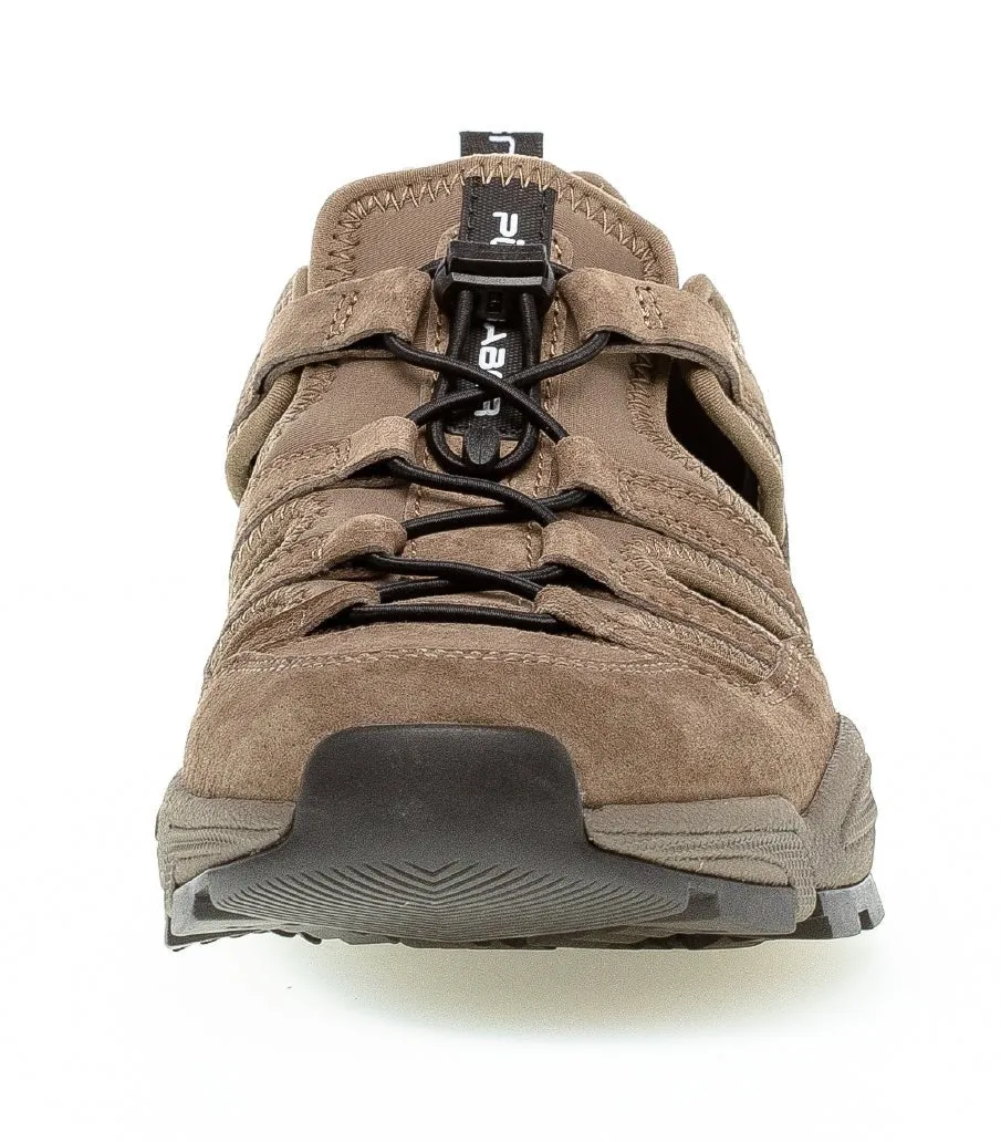 '0138.13.02' men's walking semi closed sandal - brown