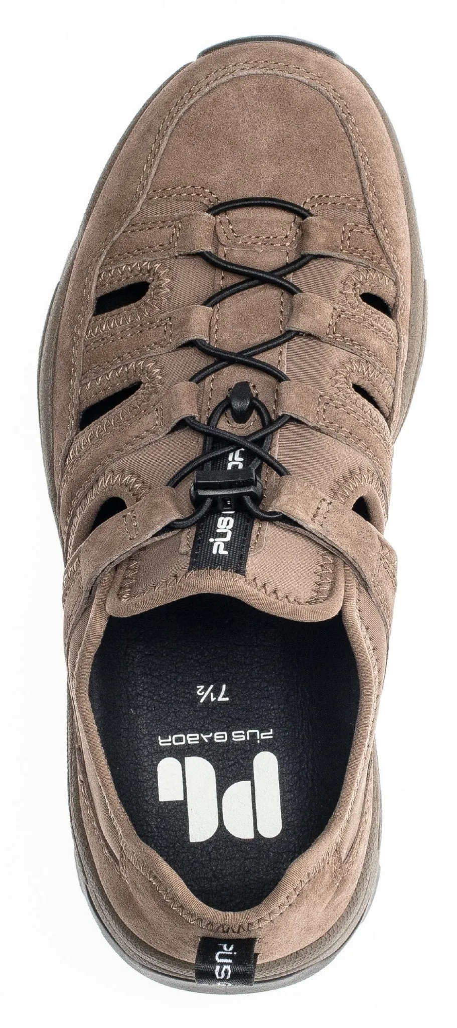 '0138.13.02' men's walking semi closed sandal - brown