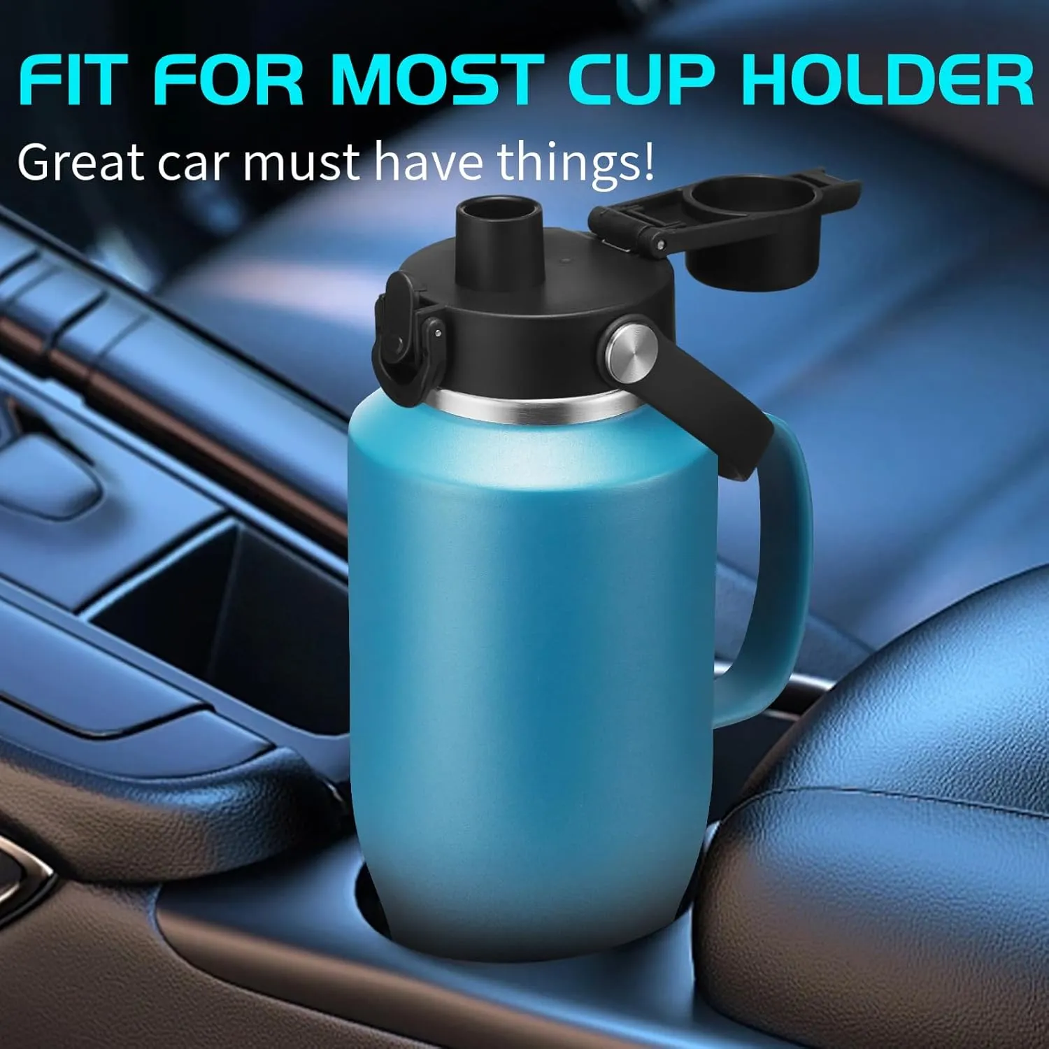 40 oz Insulated Tumbler with Handle - Stainless Steel Water Bottles with Straw & Auto Chug Lids, Carrier Pouch, Water Metal Coffee Tumblers Metal Flask, Fits in Cup Holder Leak Proof, Keep Cold 48h