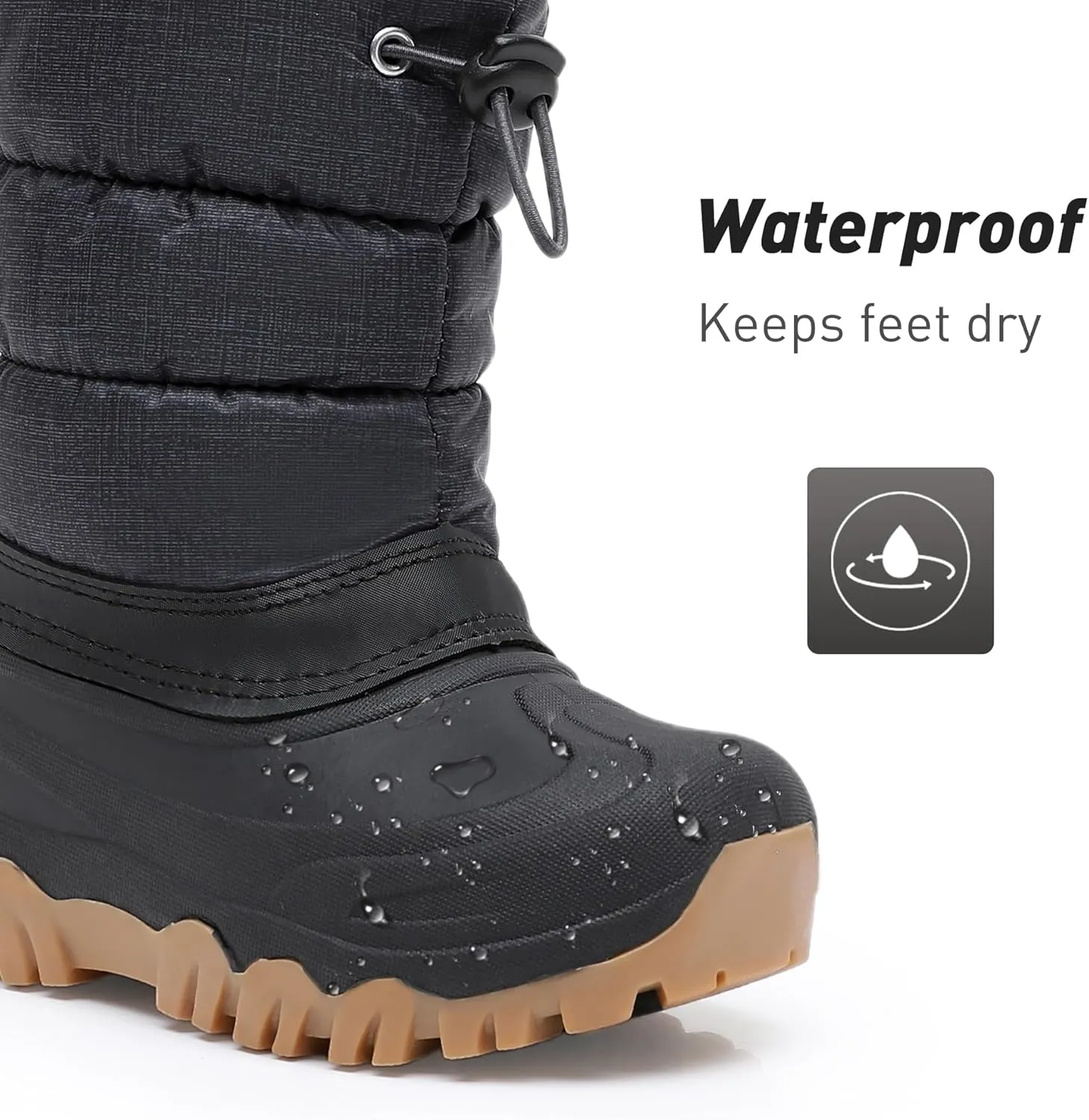 Ahannie Kids Boys Girls Winter Snow Boots Waterproof Anti-Slip Warm Outdoor Shoes (Toddler/Little Kid)