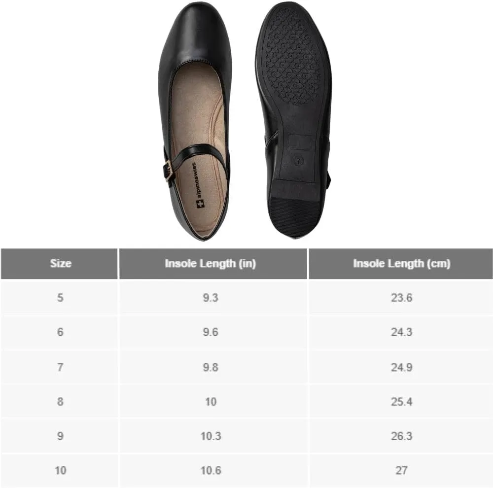 Alpine Swiss Cleo Womens Ballet Mary Jane Flats Dressy Round Toe Comfort Shoe