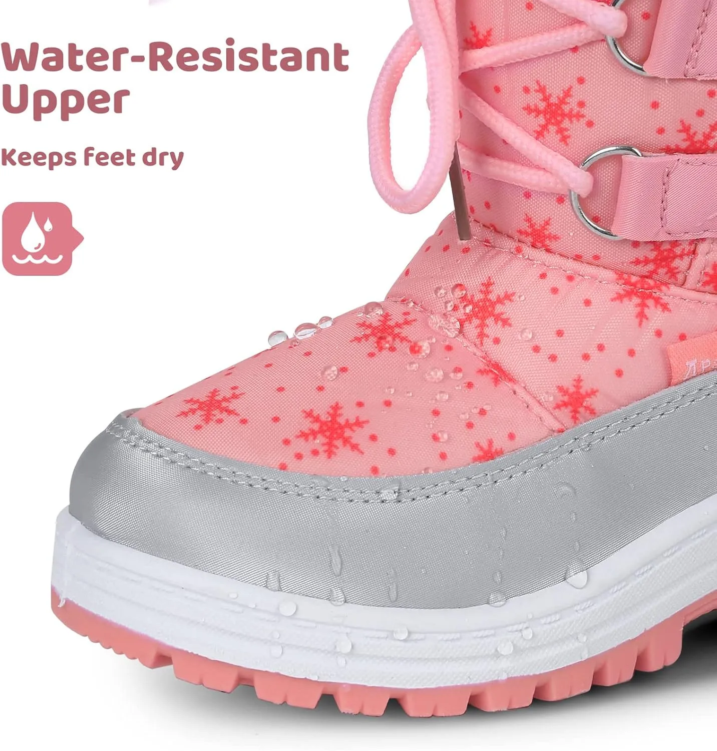 Apakowa Kids Girls Insulated Fur Winter Warm Snow Boots (Toddler/Little Kid)
