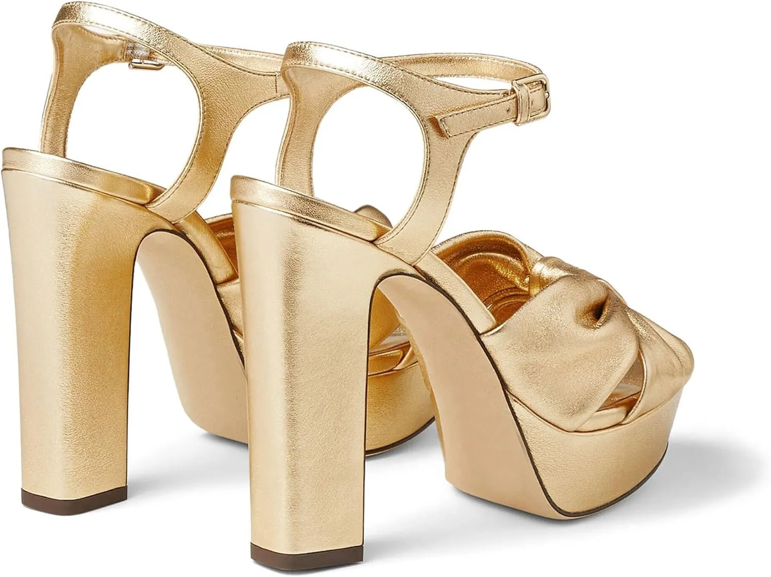 Arqa Bow Platform Sandals for Women Peep Toe Ankle Strap Knotted Block Heels 4.7" Chunky Heel Sandal