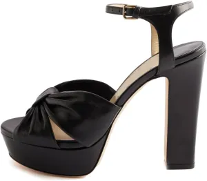 Arqa Bow Platform Sandals for Women Peep Toe Ankle Strap Knotted Block Heels 4.7" Chunky Heel Sandal