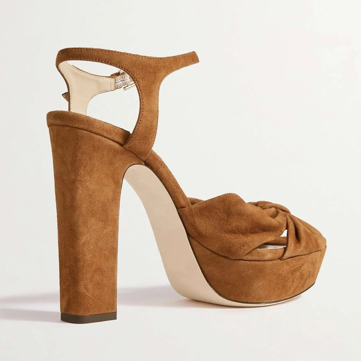 Arqa Bow Platform Sandals for Women Peep Toe Ankle Strap Knotted Block Heels 4.7" Chunky Heel Sandal