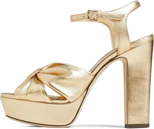 Arqa Bow Platform Sandals for Women Peep Toe Ankle Strap Knotted Block Heels 4.7" Chunky Heel Sandal