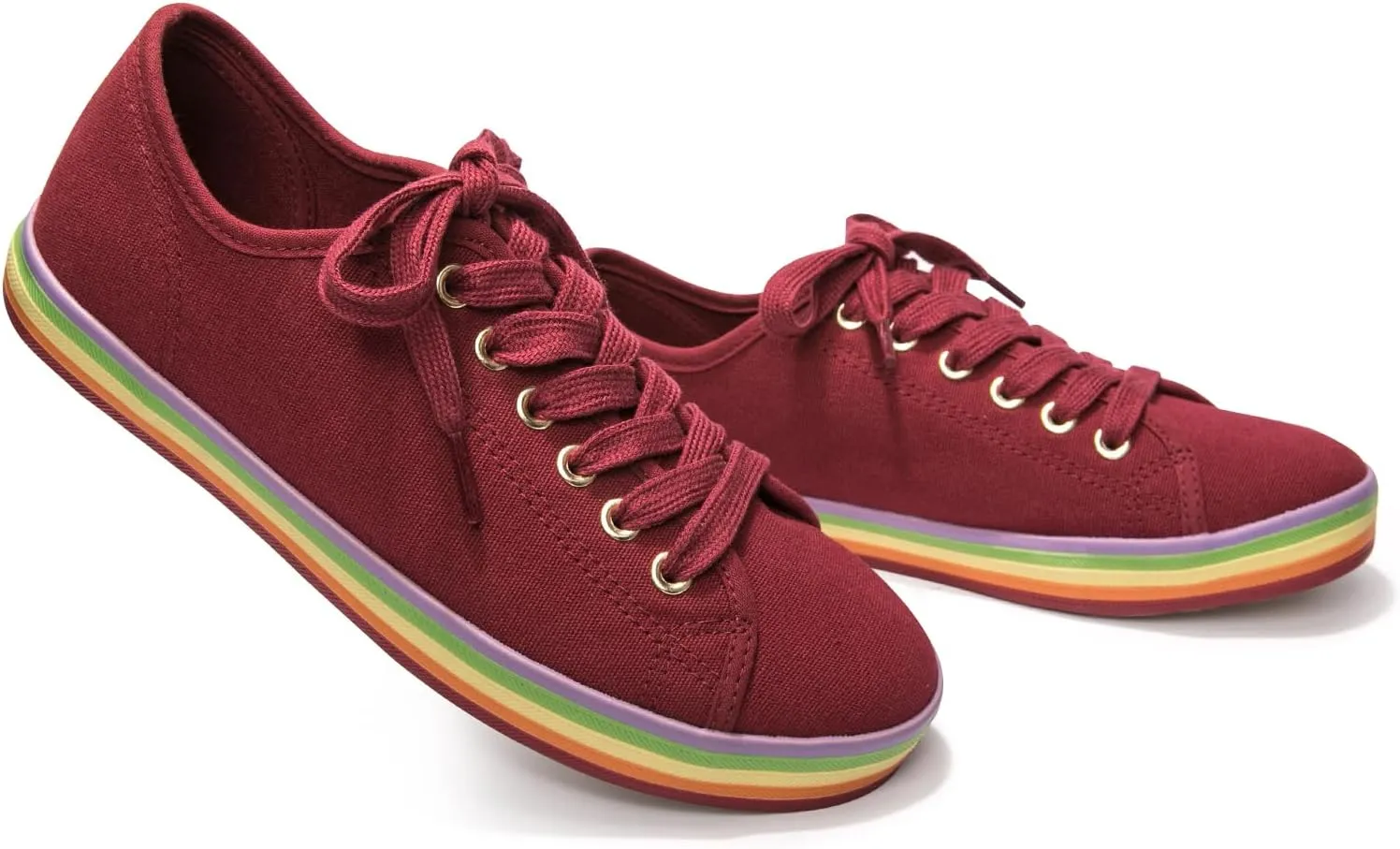 BENEKER Women's Low Top Canvas Shoes Lace up Fashion Sneakers Casual Comfort Walking Shoes