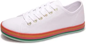 BENEKER Women's Low Top Canvas Shoes Lace up Fashion Sneakers Casual Comfort Walking Shoes