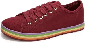 BENEKER Women's Low Top Canvas Shoes Lace up Fashion Sneakers Casual Comfort Walking Shoes