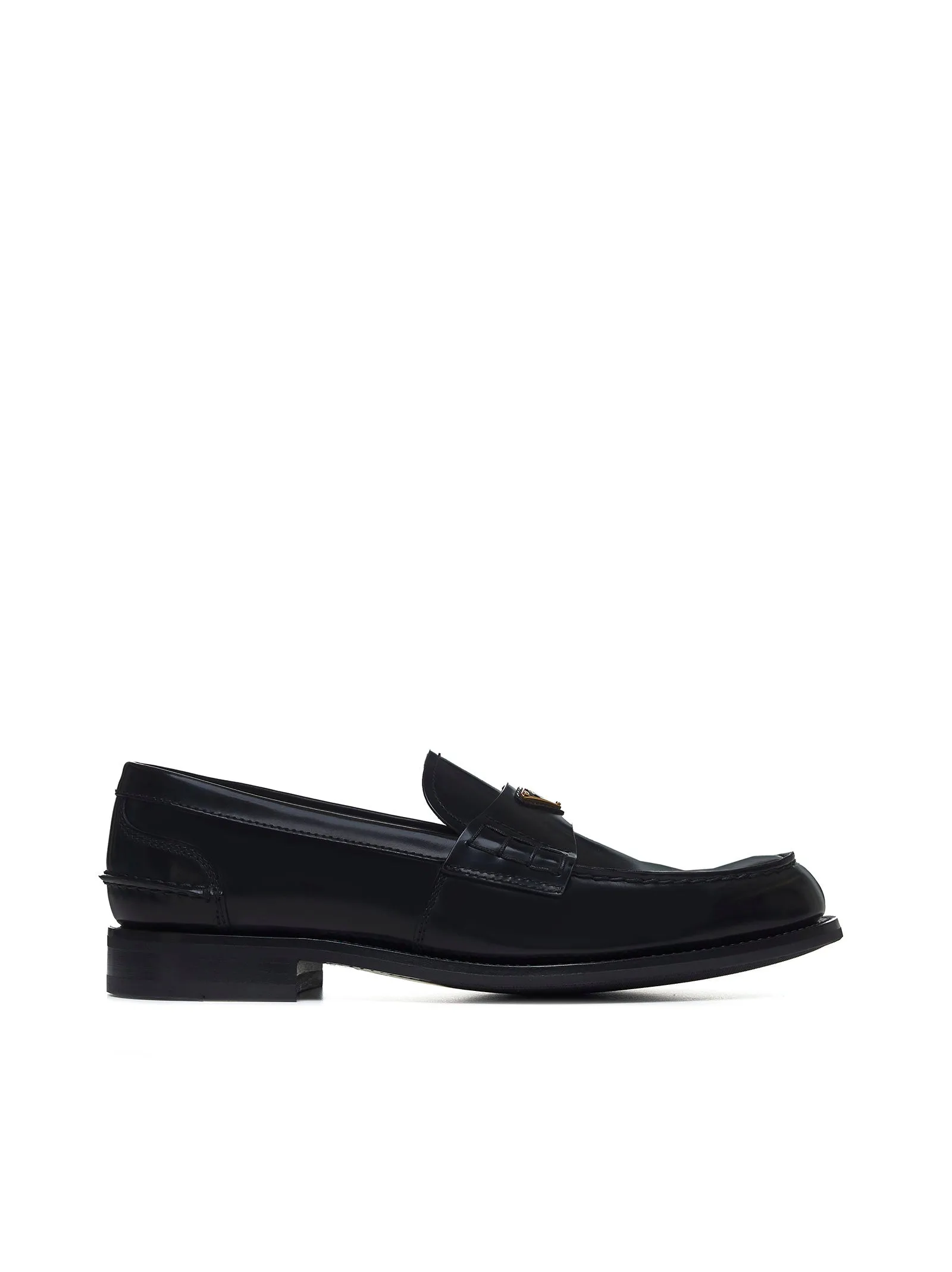 Black brushed leather loafers
