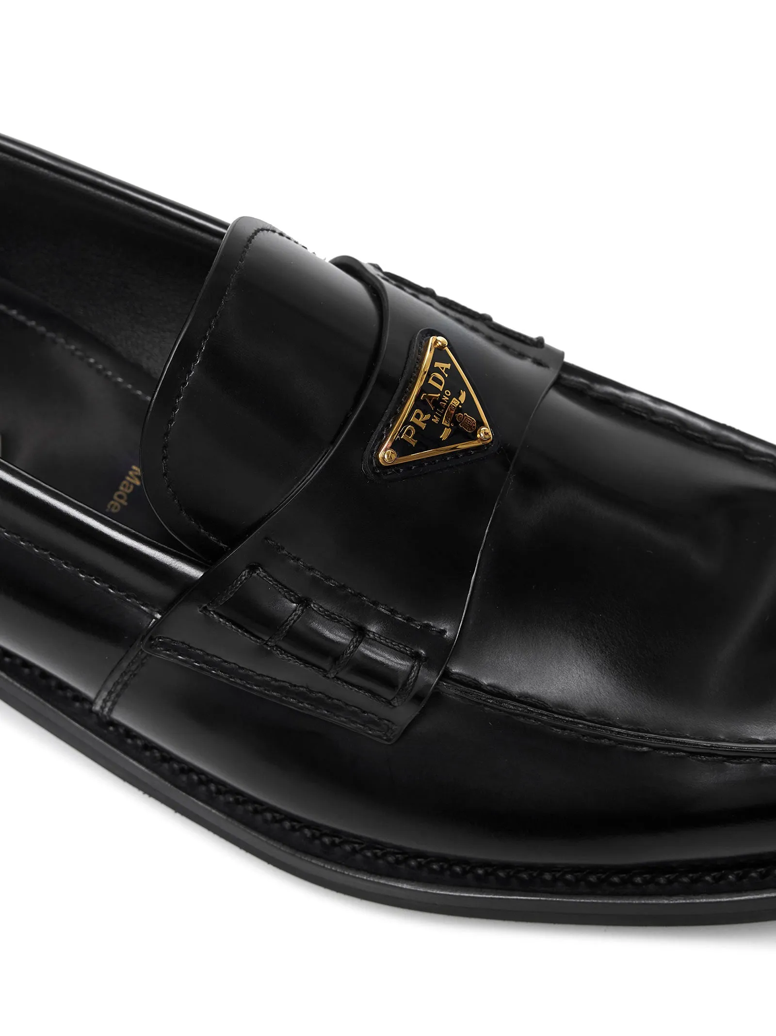 Black brushed leather loafers