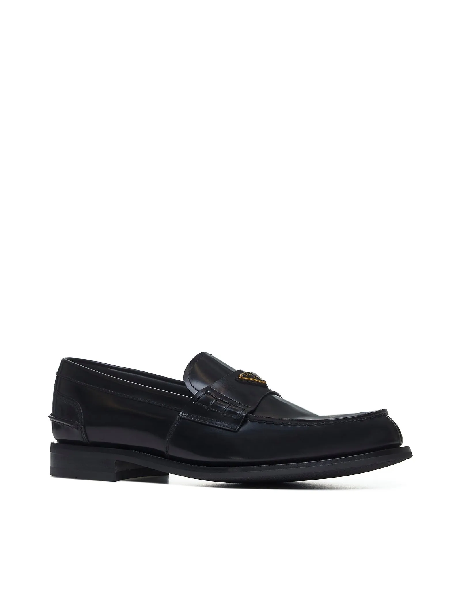 Black brushed leather loafers