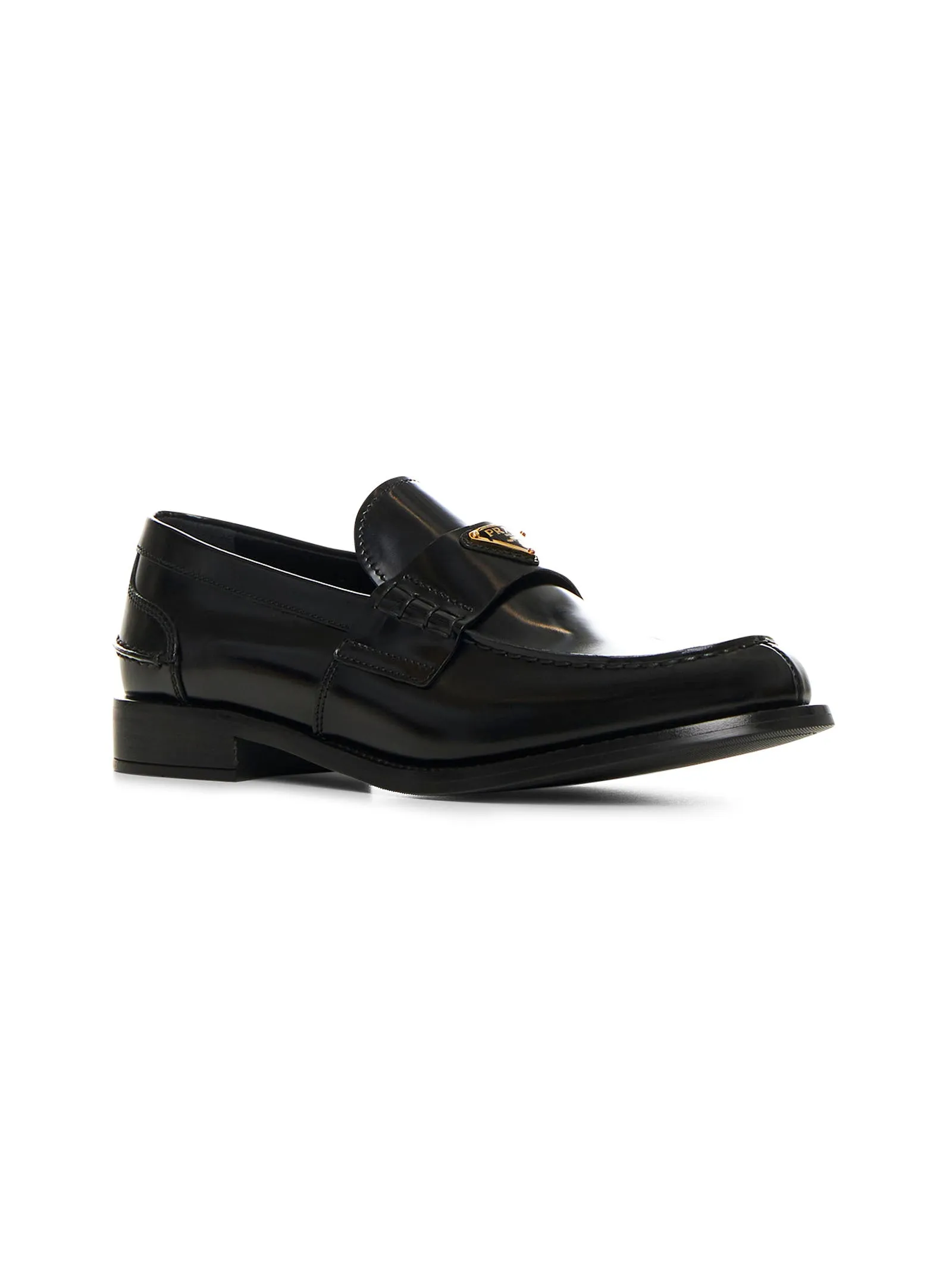 Black brushed leather loafers