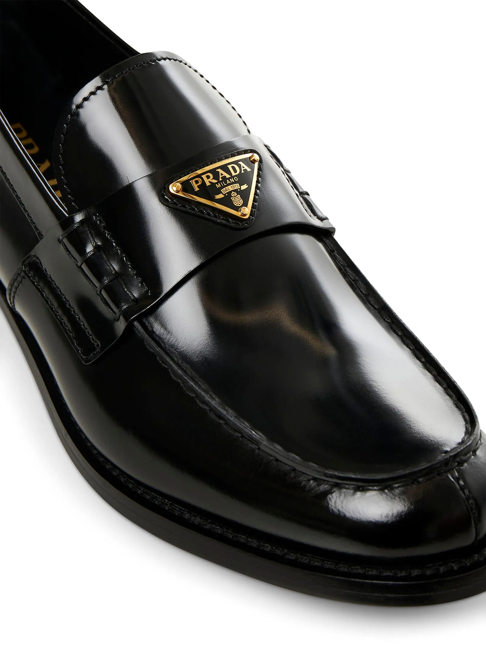 Black brushed leather loafers