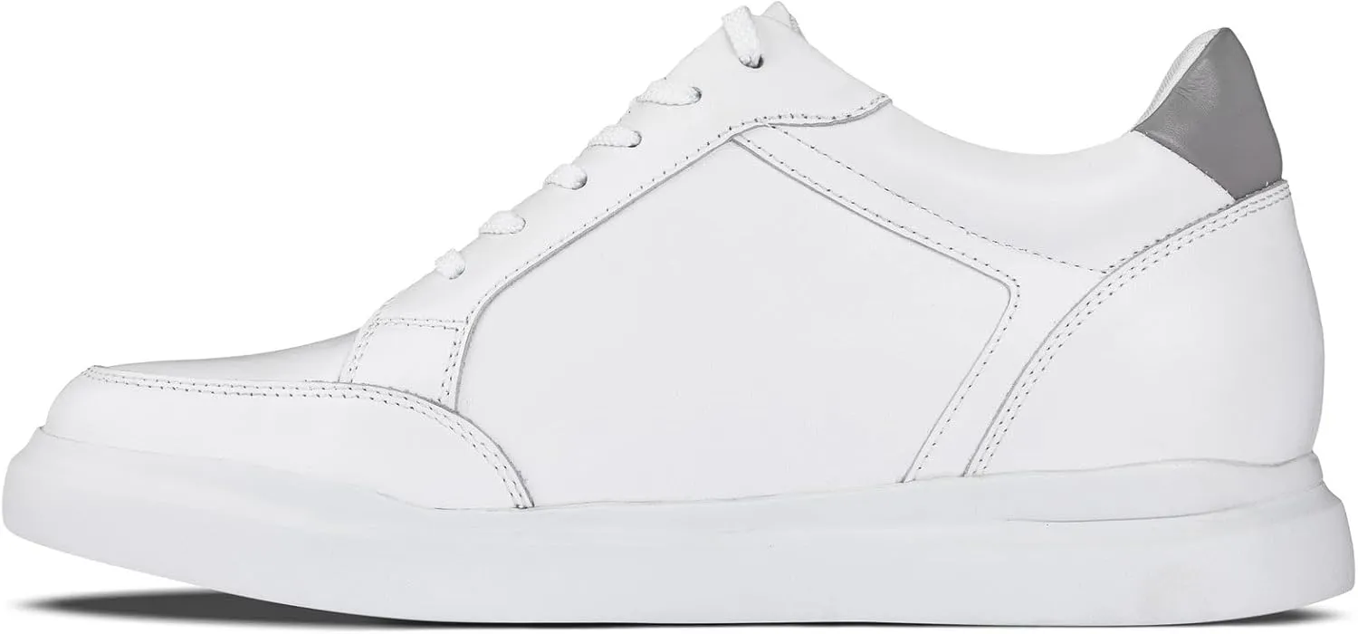 CALTO Men's Invisible Height Increasing Elevator Shoes - Lightweight Lace-up Casual Sneakers - 2.6 Inches Taller