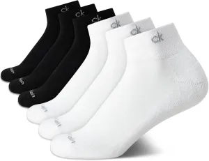 Calvin Klein Womens Quarter Socks - 6 Pack Athletic Performance Cushioned Running Workout Ankle Socks for Women (Sizes: 4-10)