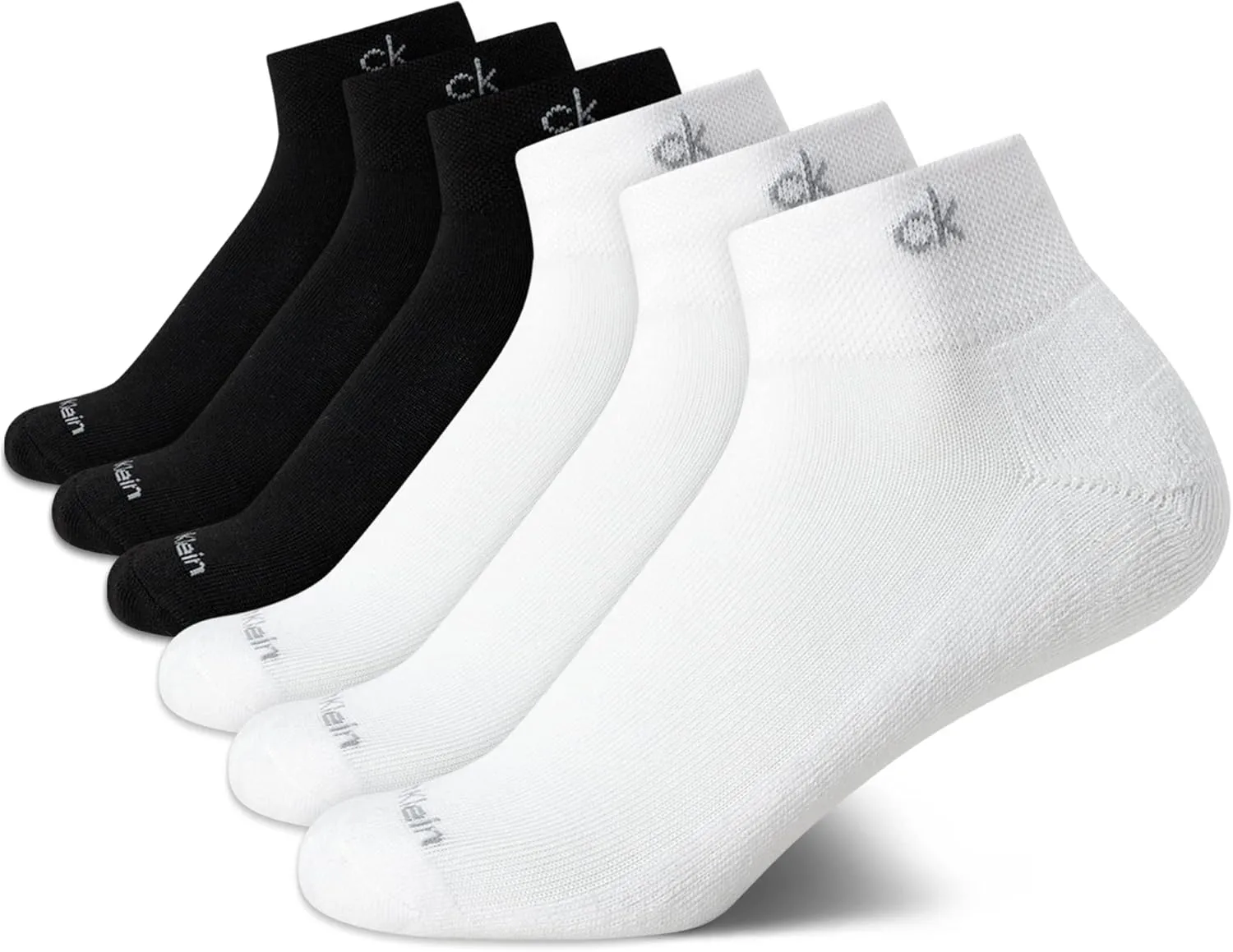 Calvin Klein Womens Quarter Socks - 6 Pack Athletic Performance Cushioned Running Workout Ankle Socks for Women (Sizes: 4-10)