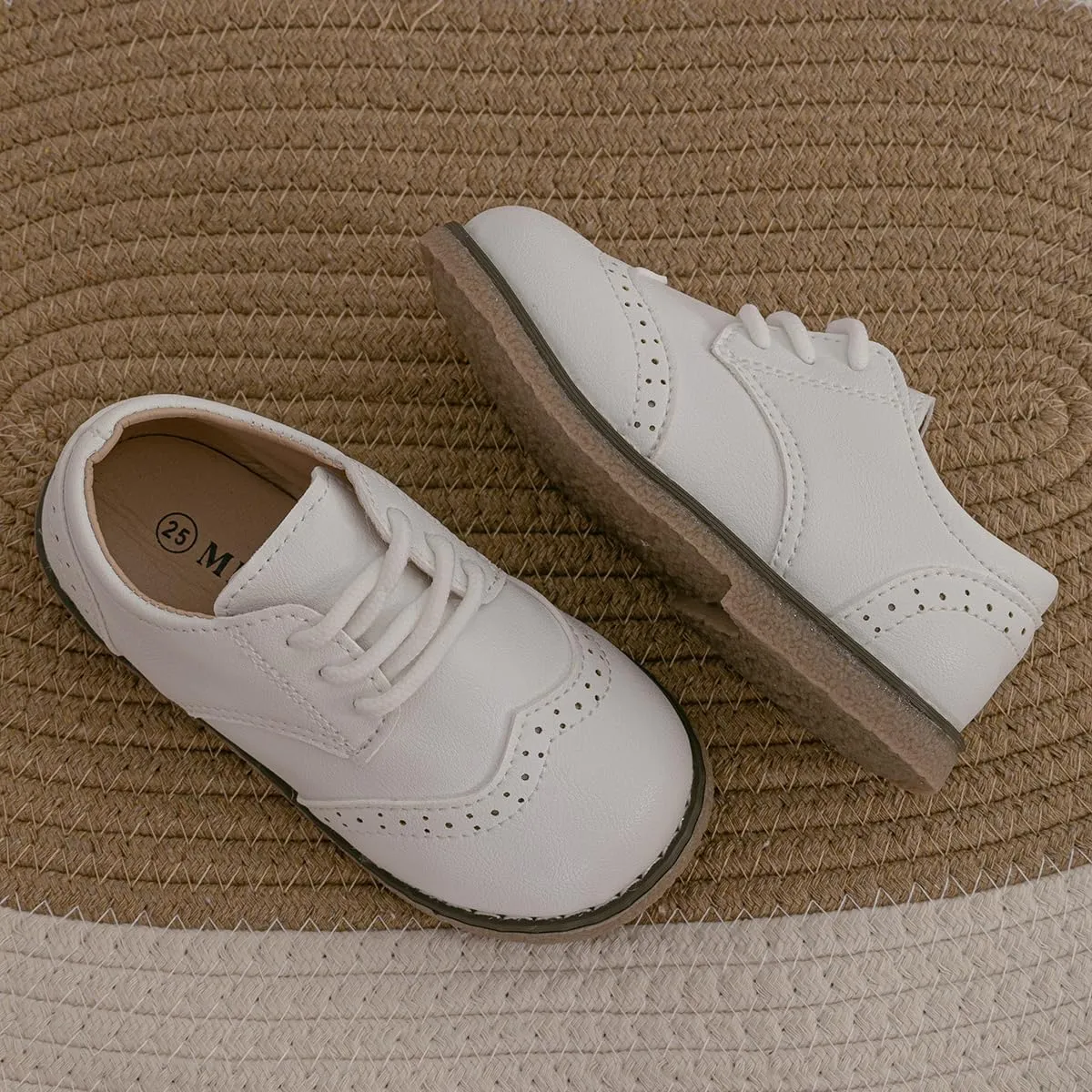 Casazoe Boys Girls Oxford Wedding Dress Shoes Classic School Uniform Flats Formal Casual Loafer for Toddler Little Kid