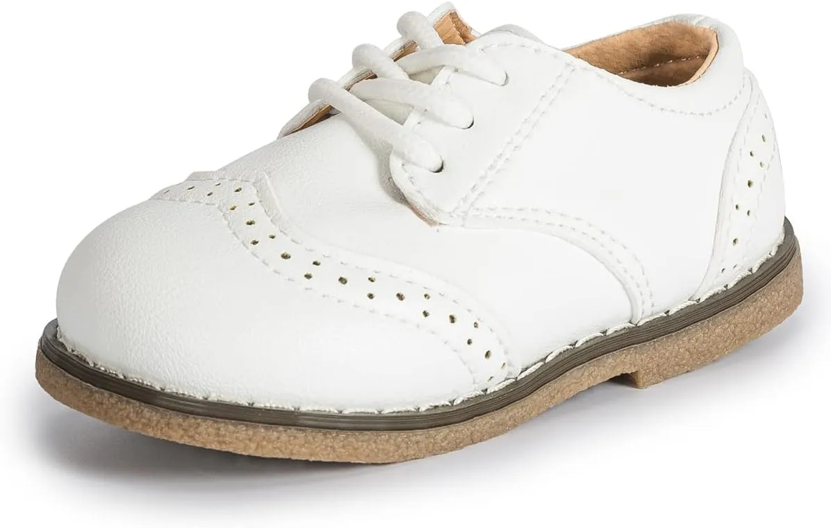 Casazoe Boys Girls Oxford Wedding Dress Shoes Classic School Uniform Flats Formal Casual Loafer for Toddler Little Kid