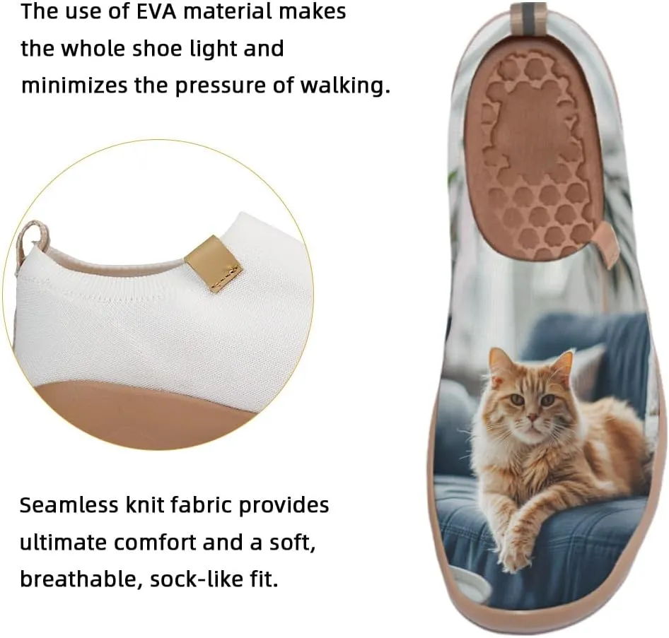 Casual Slip On Loafers for Women Art Painted Travel Shoes Lightweight Comfort Knitted Walking Sneakers