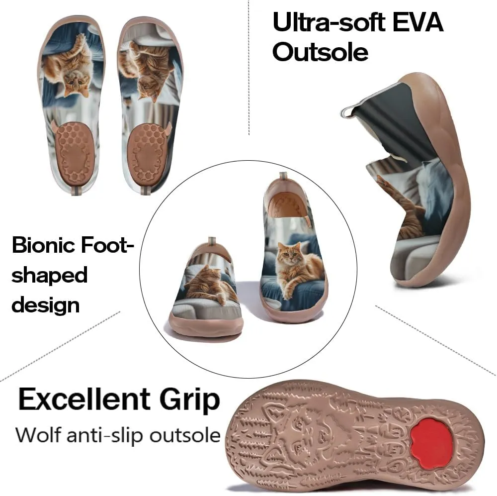 Casual Slip On Loafers for Women Art Painted Travel Shoes Lightweight Comfort Knitted Walking Sneakers