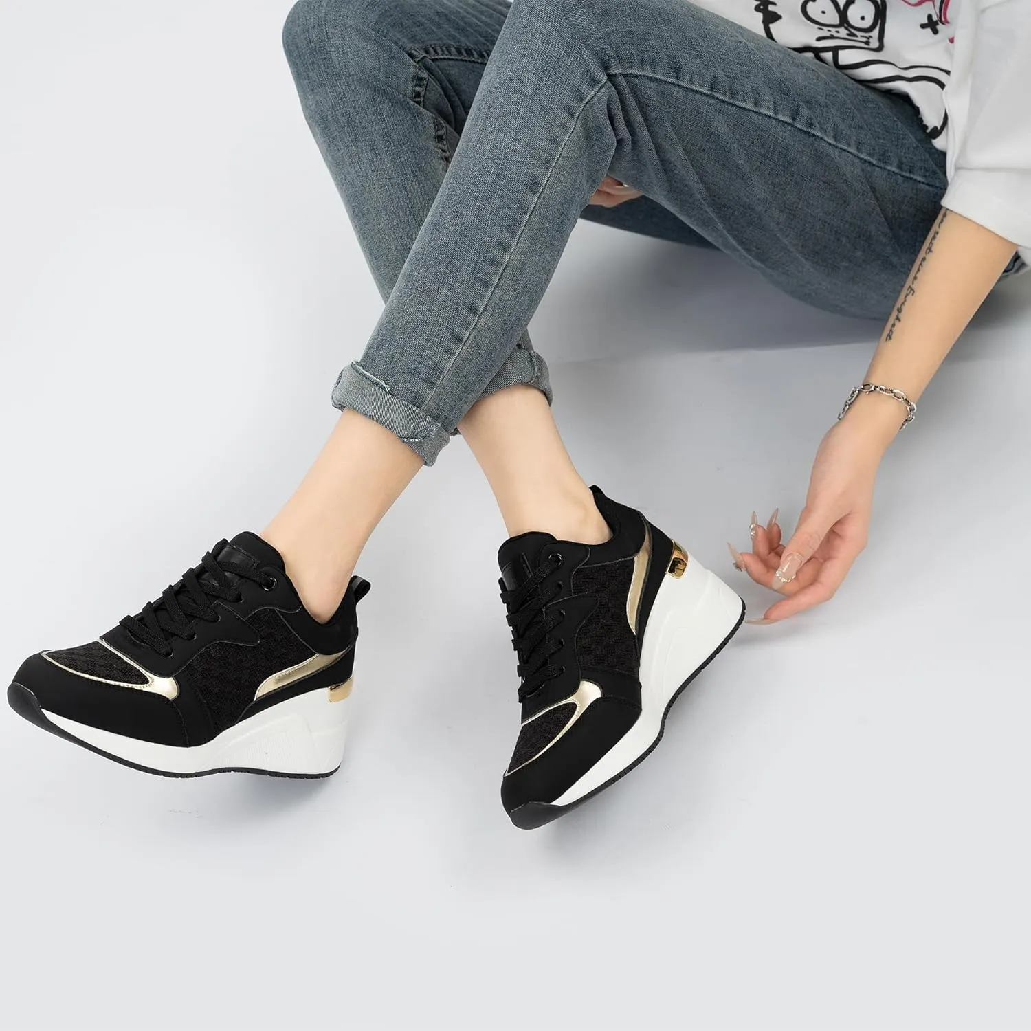 Cestfini Fashion Wedge Heeled Sneakers for Women