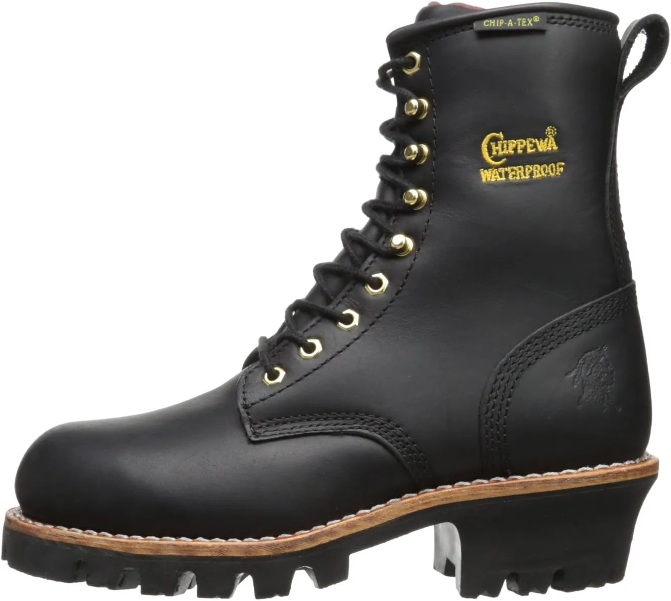 Chippewa Women's Black Waterproof Steel Toe Lace Logger Boots