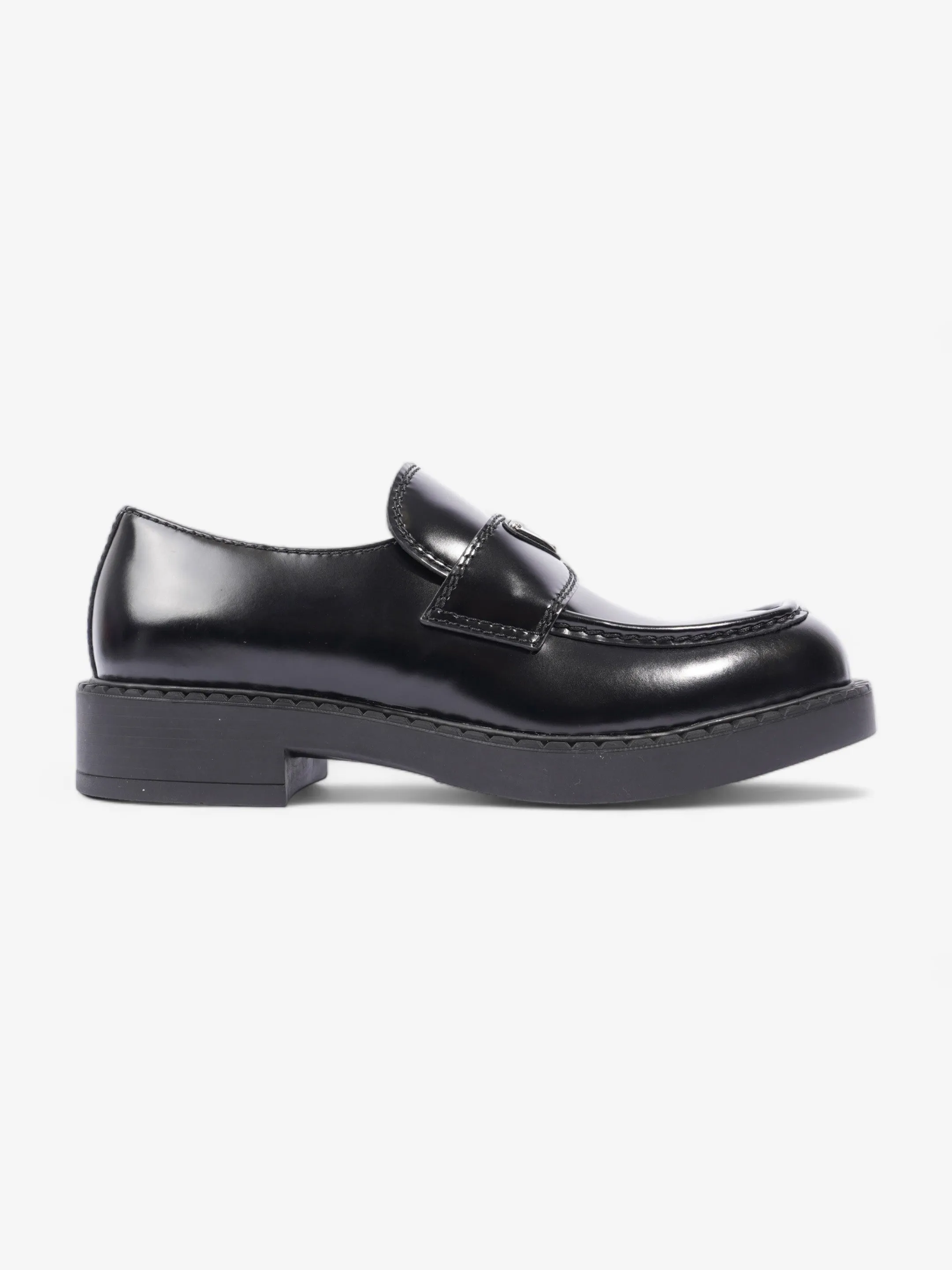 Chocolate Brushed Loafers Black Leather EU 42 UK 8