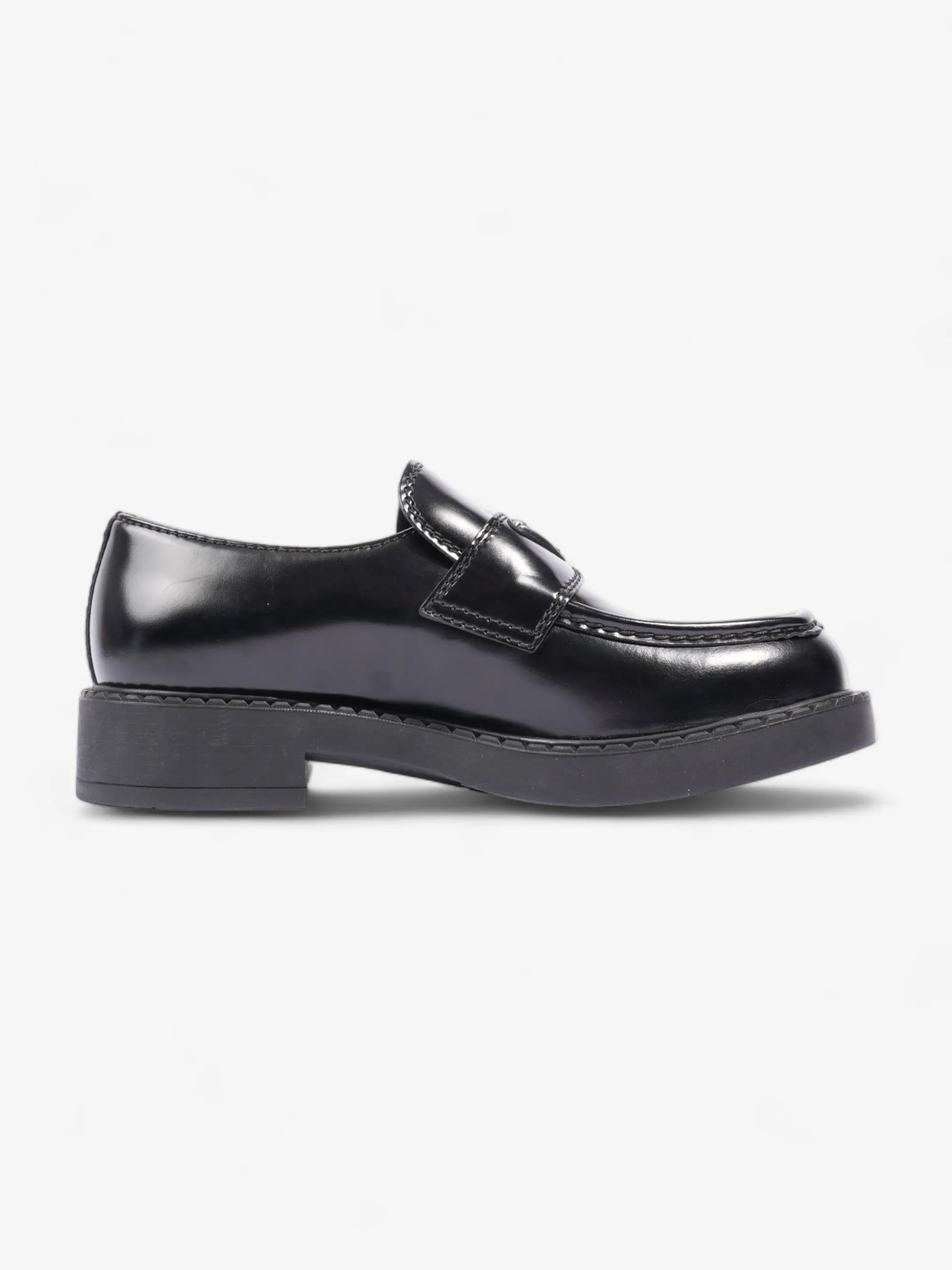 Chocolate Brushed Loafers Black Leather EU 42 UK 8