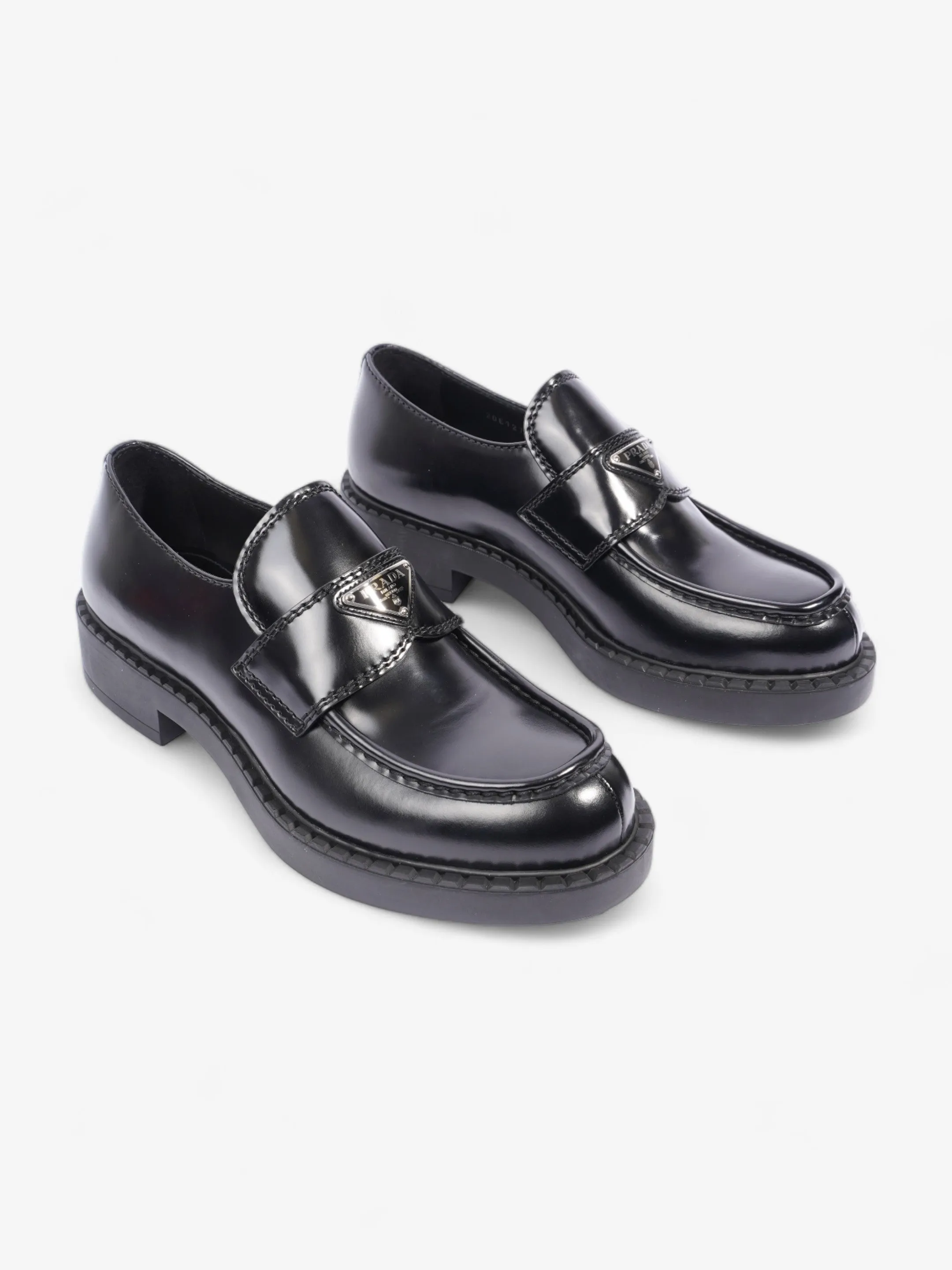 Chocolate Brushed Loafers Black Leather EU 42 UK 8