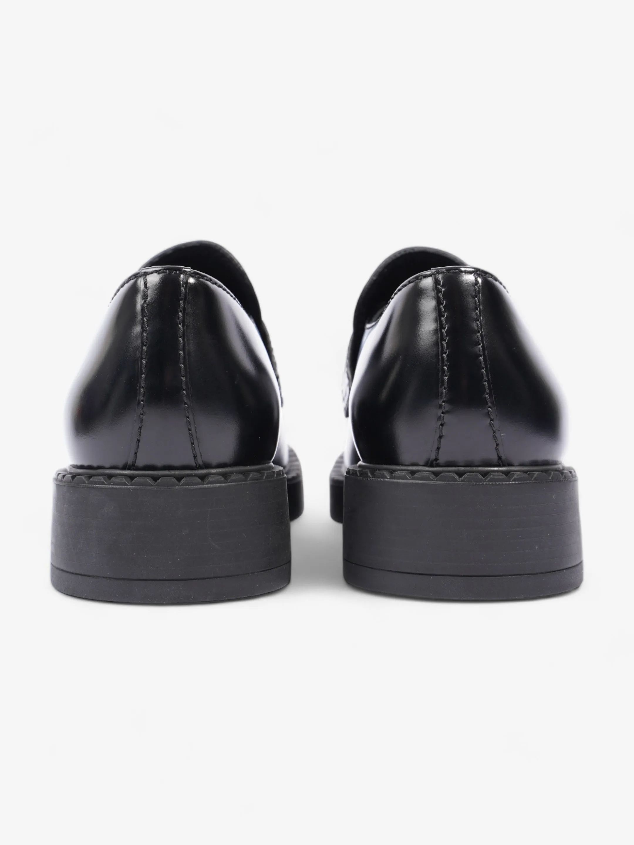 Chocolate Brushed Loafers Black Leather EU 42 UK 8