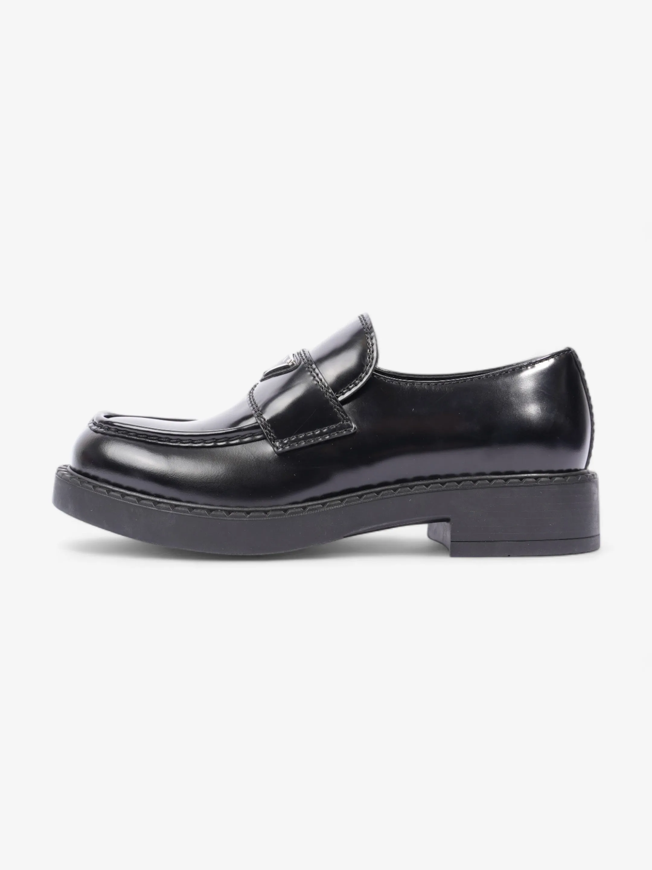 Chocolate Brushed Loafers Black Leather EU 42 UK 8