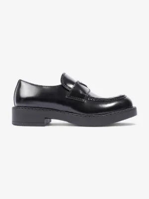 Chocolate Brushed Loafers Black Leather EU 42 UK 8