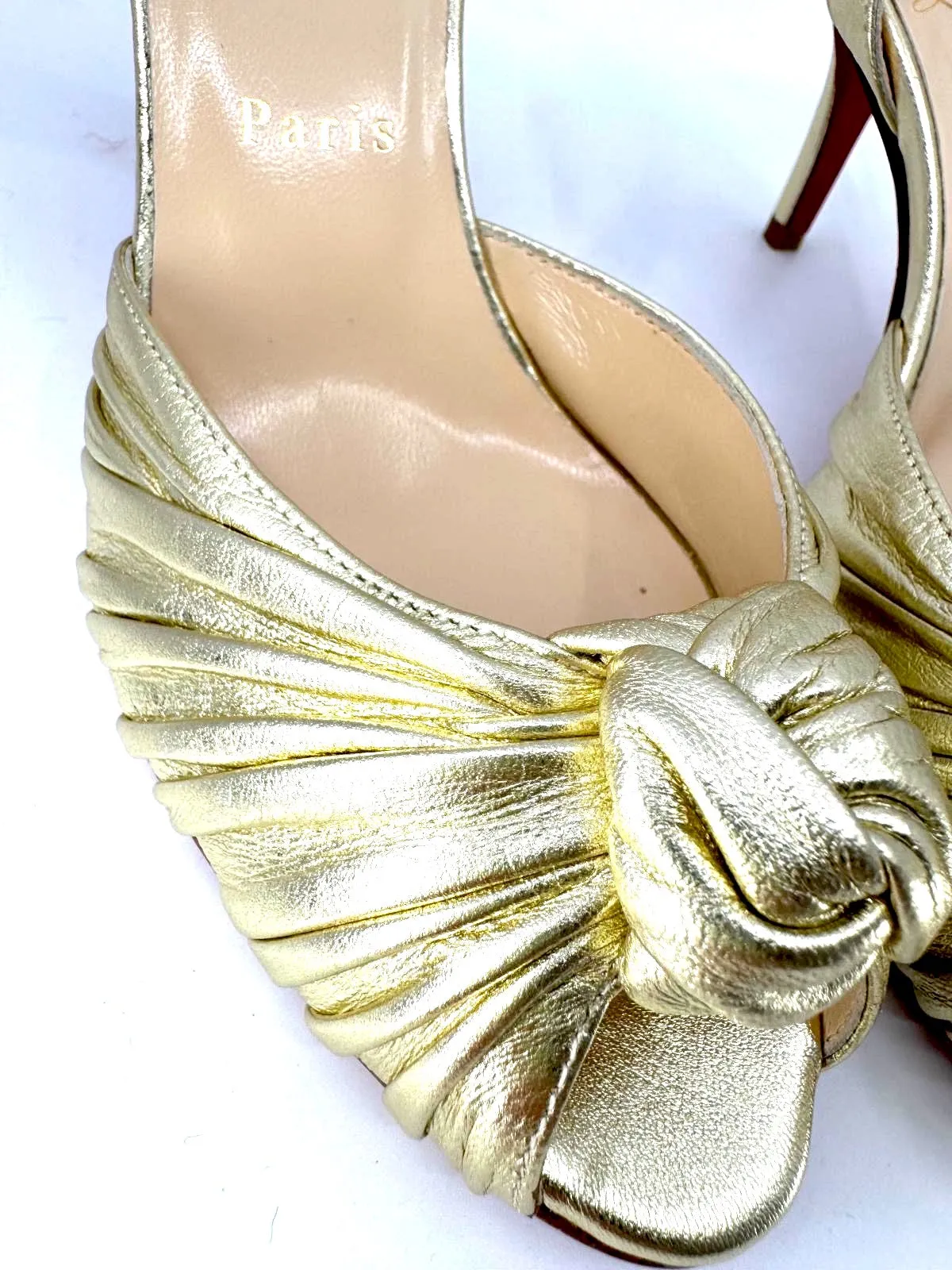 CHRISTIAN LOUBOUTIN MARCHAVEKEL 85 KNOTTED PEEP TOE SANDALS