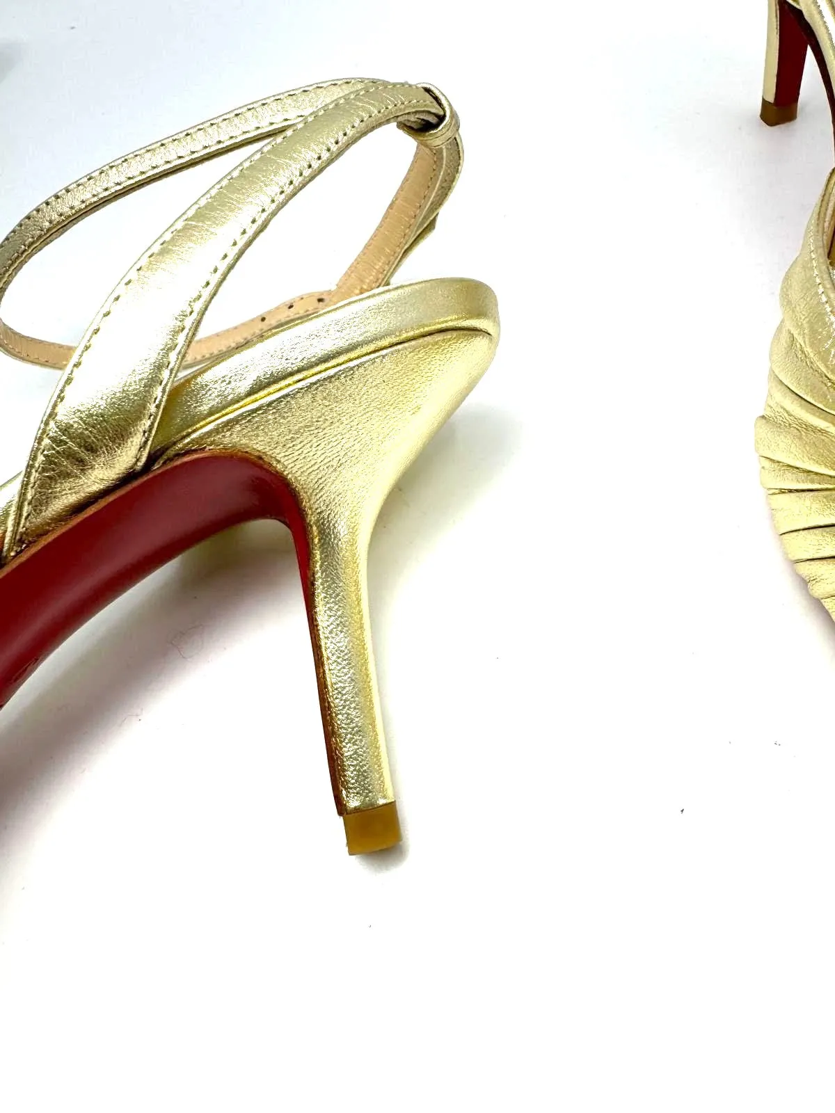 CHRISTIAN LOUBOUTIN MARCHAVEKEL 85 KNOTTED PEEP TOE SANDALS