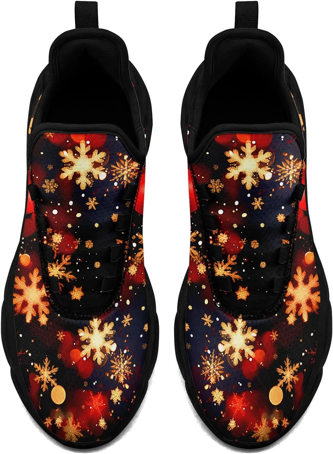Christmas Running Shoes for Men Women – Holiday Festive Design, Comfortable Lightweight Tennis Shoes Mesh Walking Sneaker
