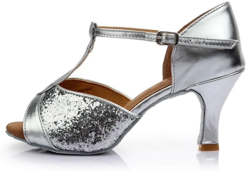 Chunky Heel Sandals for Women Open Toe Strappy Ankle Strap Square Toe Comfortable Shoes
