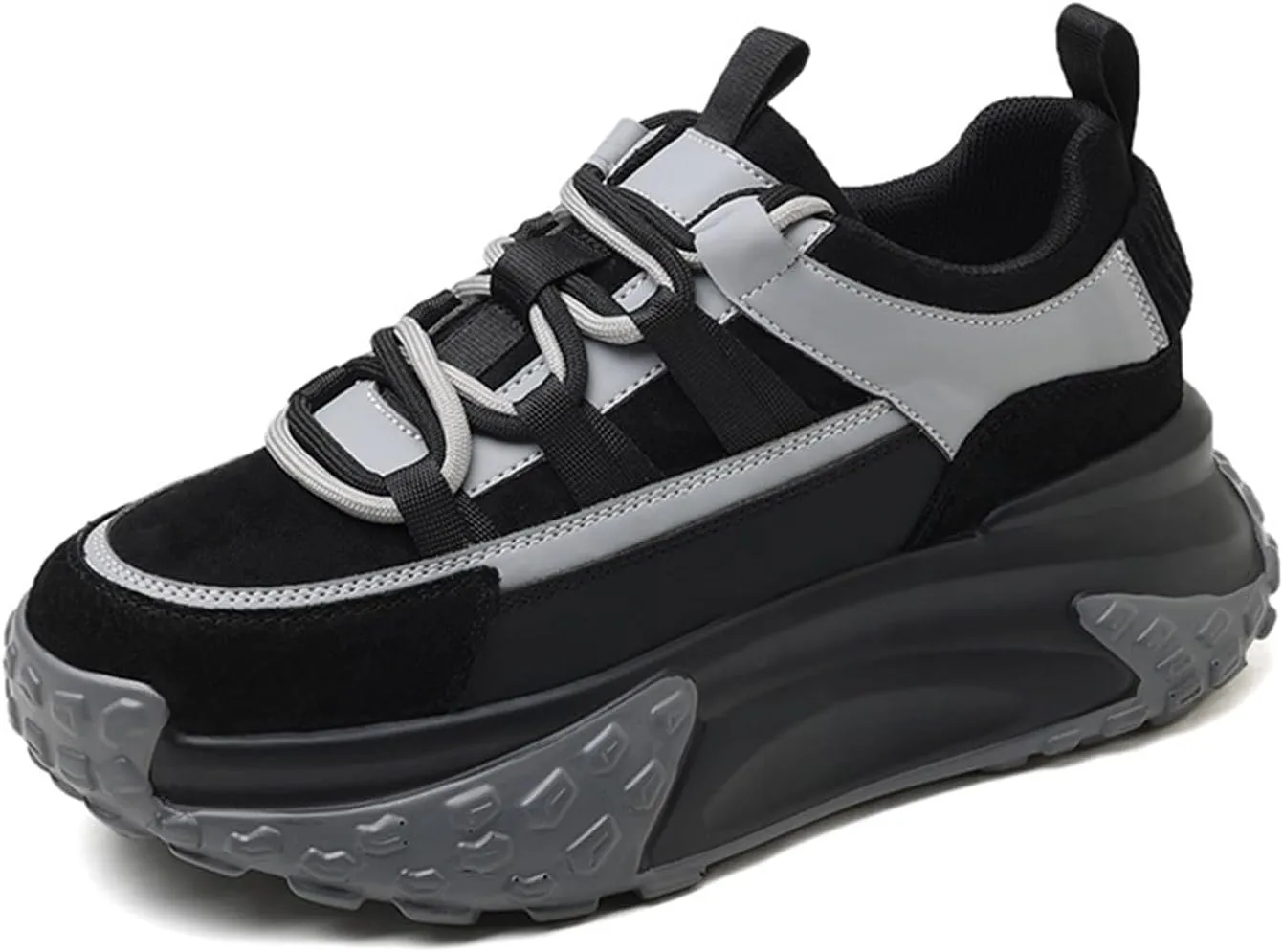 Chunky Sneakers for Women Fashion Platform Leather Casual Dad Shoes Comfortable Wedge Walking Sport Sneakers