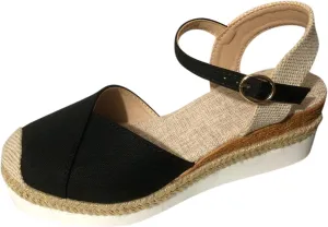 Closed Toe Sandals Women Espadrilles Wedge Sandal Open Toe Summer Dressy Shoes Ankle Strap Comfort Platform Sandalias