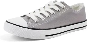 Colgo Women's Canvas Shoes, Lace-Up Low-Top Comfortable Breathable Sneakers for Women, Non-Slip Fashion Flats