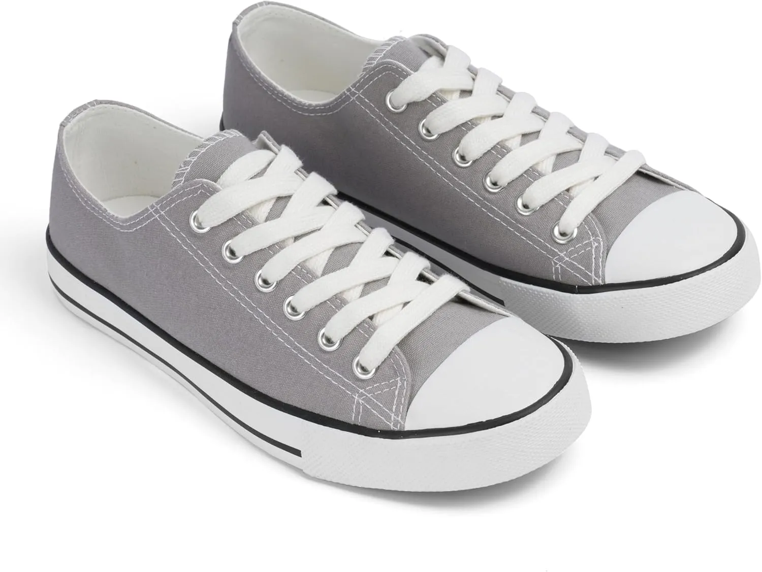Colgo Women's Canvas Shoes, Lace-Up Low-Top Comfortable Breathable Sneakers for Women, Non-Slip Fashion Flats