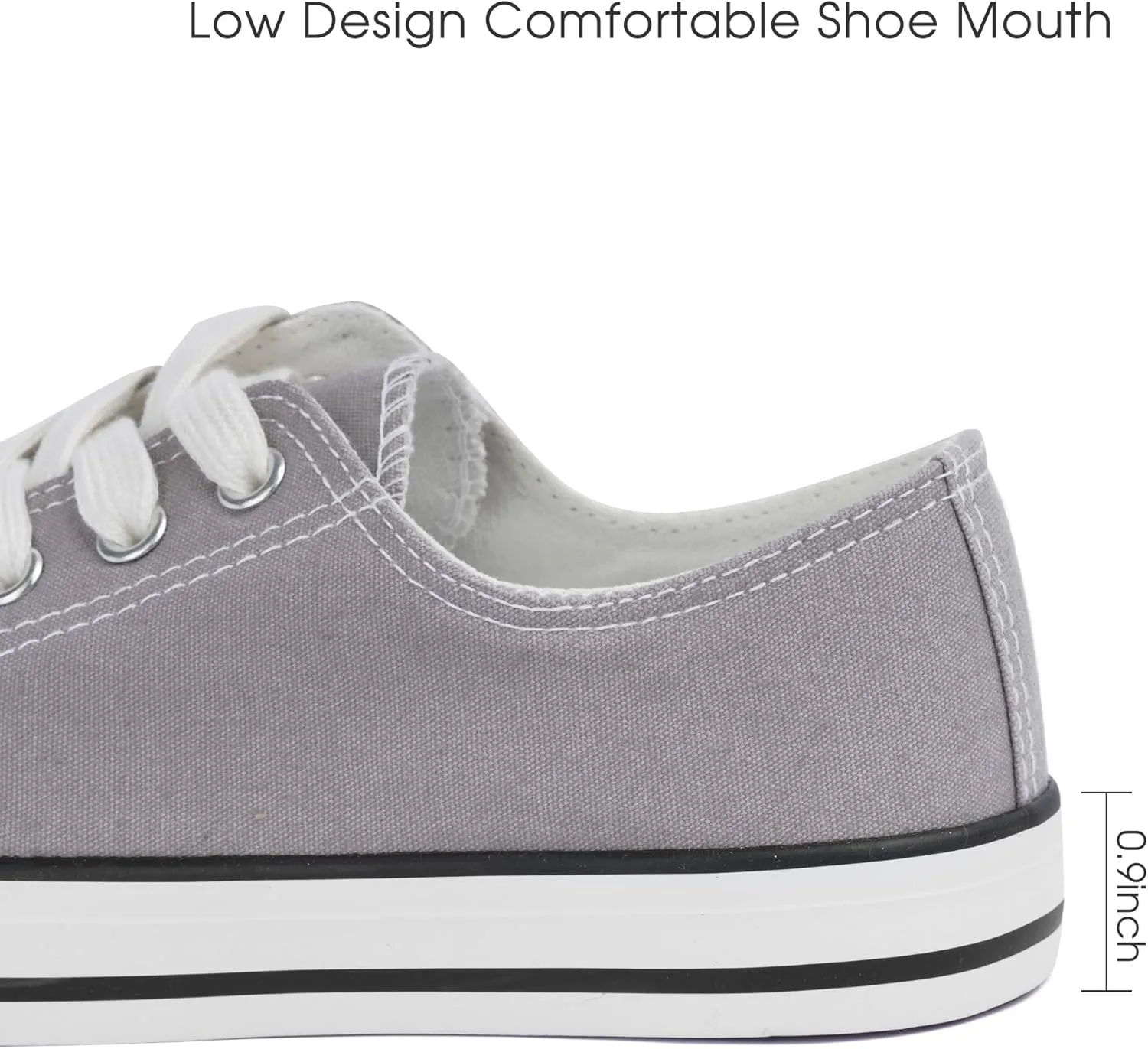 Colgo Women's Canvas Shoes, Lace-Up Low-Top Comfortable Breathable Sneakers for Women, Non-Slip Fashion Flats