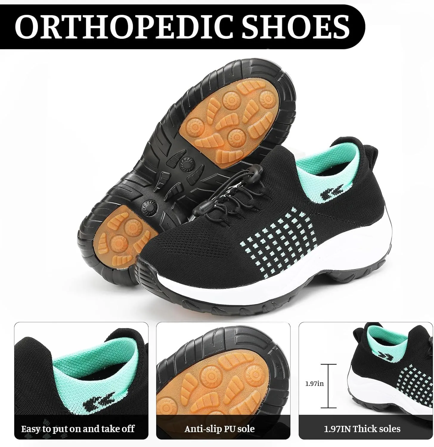 Comfort Wear Orthowear Shoes for Women Men Orthopedic Sneakers Breathable Women Walking Shoes Comfortable Casual Ladies Athletic Shoe Plantar Fasciitis Ortho Sneakers Non Slip Stretch Cushion Shoe