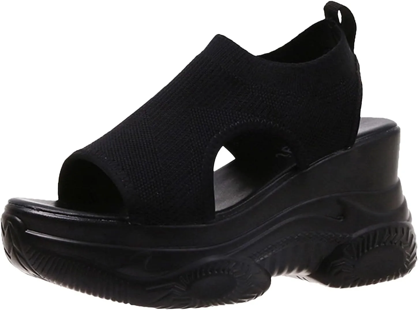 Contrast Paneled Cutout Lace-Up Muffin Sandals for Women Causal Summer Open Toe Platform Muffin Sandal Shoes
