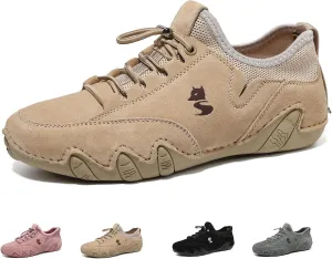Cubicbee Women's Italian Handmade Suede Low Boots Outdoor Trail Shoes for Hiking & Walking Breathable Mesh Non-Slip Lightweight Casual Sneakers Quick Laces Outdoors Sneakers