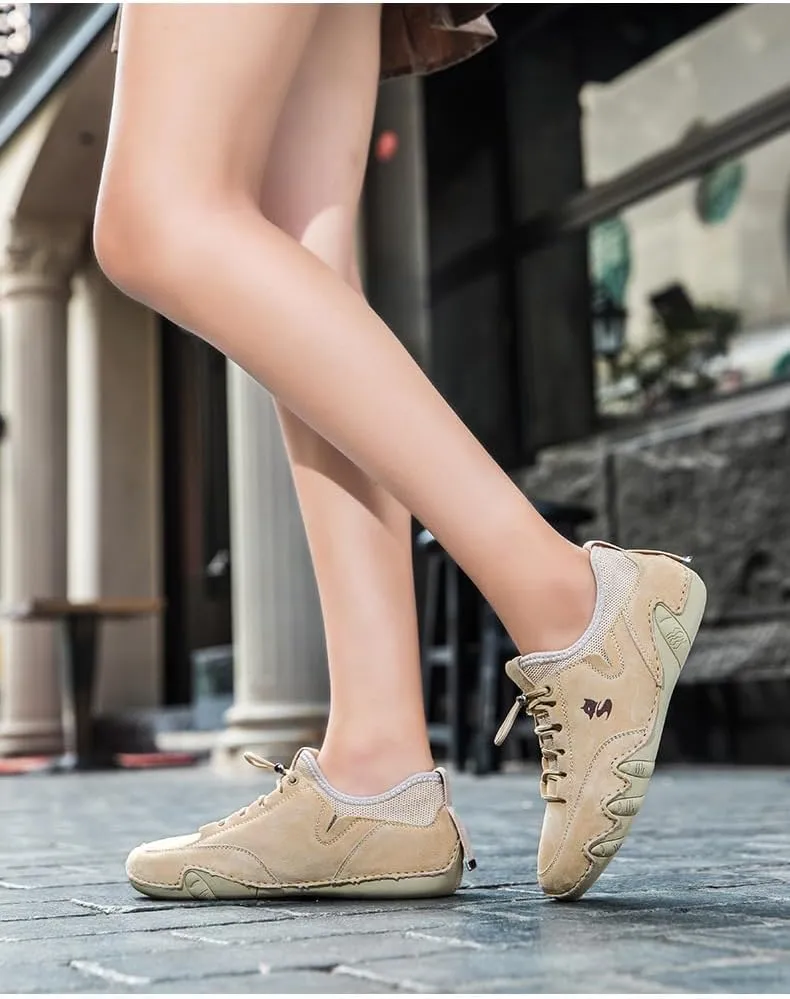Cubicbee Women's Italian Handmade Suede Low Boots Outdoor Trail Shoes for Hiking & Walking Breathable Mesh Non-Slip Lightweight Casual Sneakers Quick Laces Outdoors Sneakers