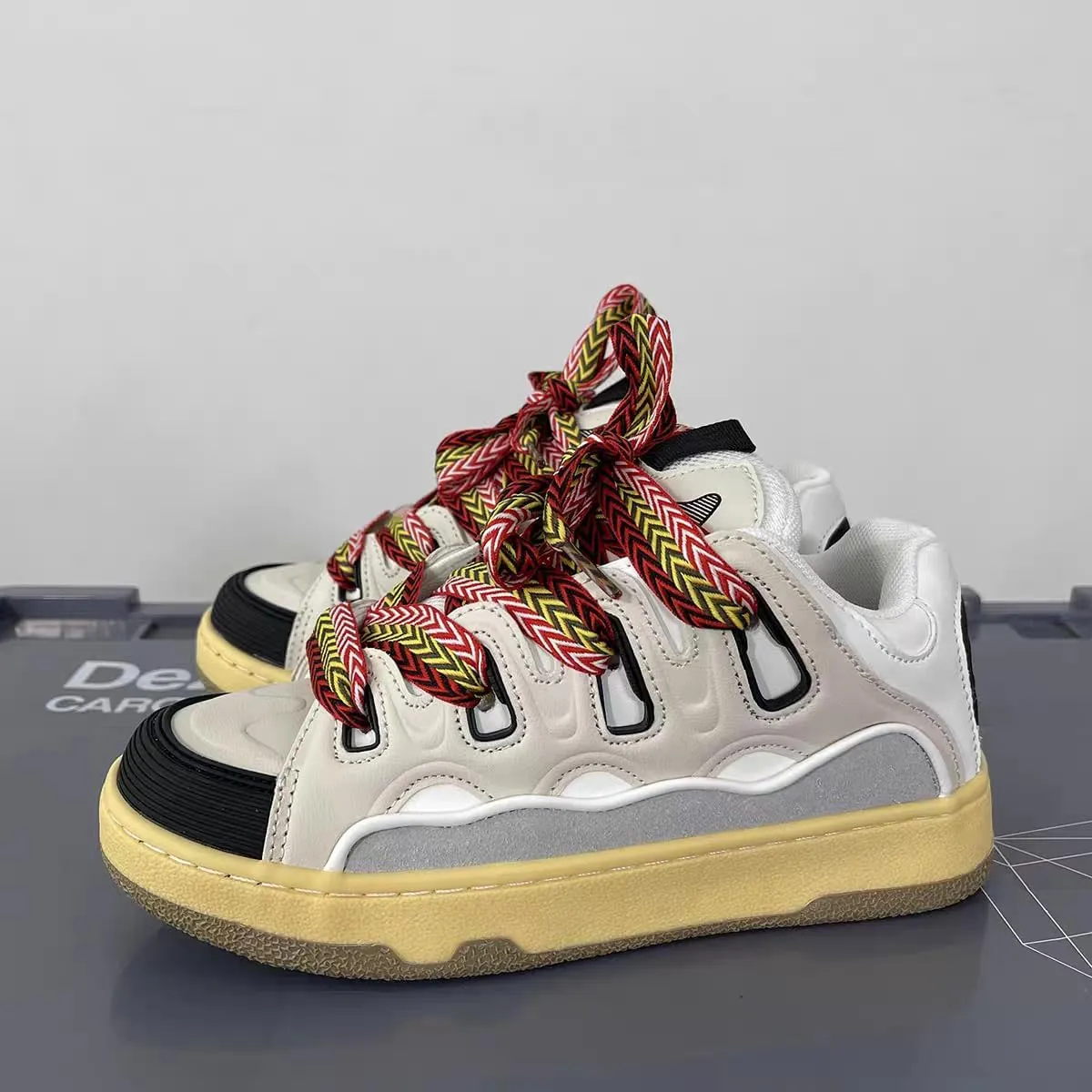 Cute Y2K Shoes Chunky Platform Lace-up Comfy Non Slip Training Skate Sneakers Retro-Inspired Casual Athletic Footwear for Students Women Girls Campus Back to School