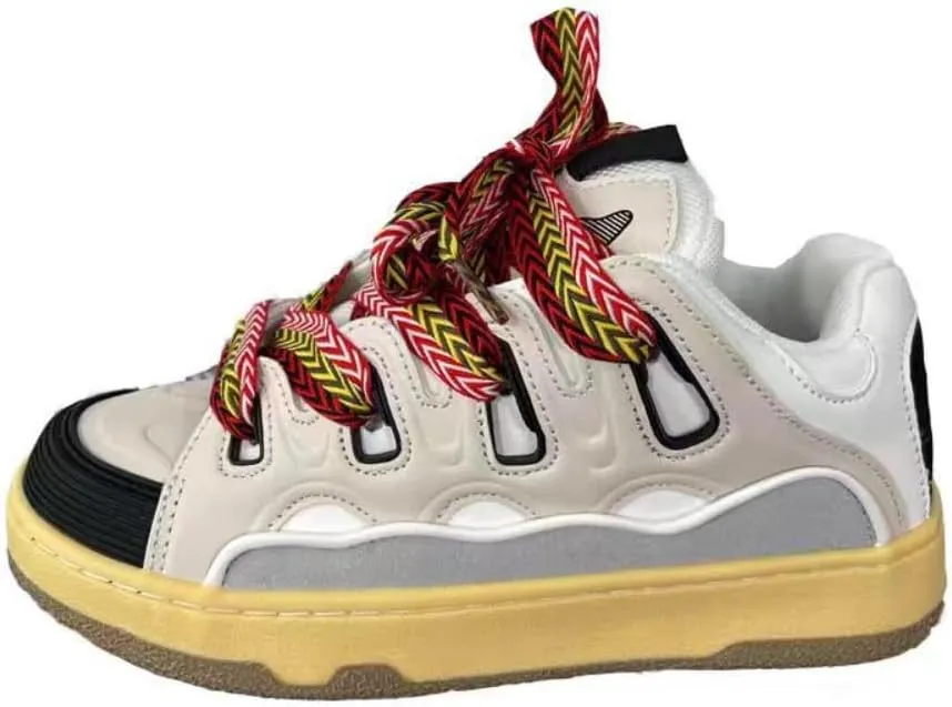 Cute Y2K Shoes Chunky Platform Lace-up Comfy Non Slip Training Skate Sneakers Retro-Inspired Casual Athletic Footwear for Students Women Girls Campus Back to School