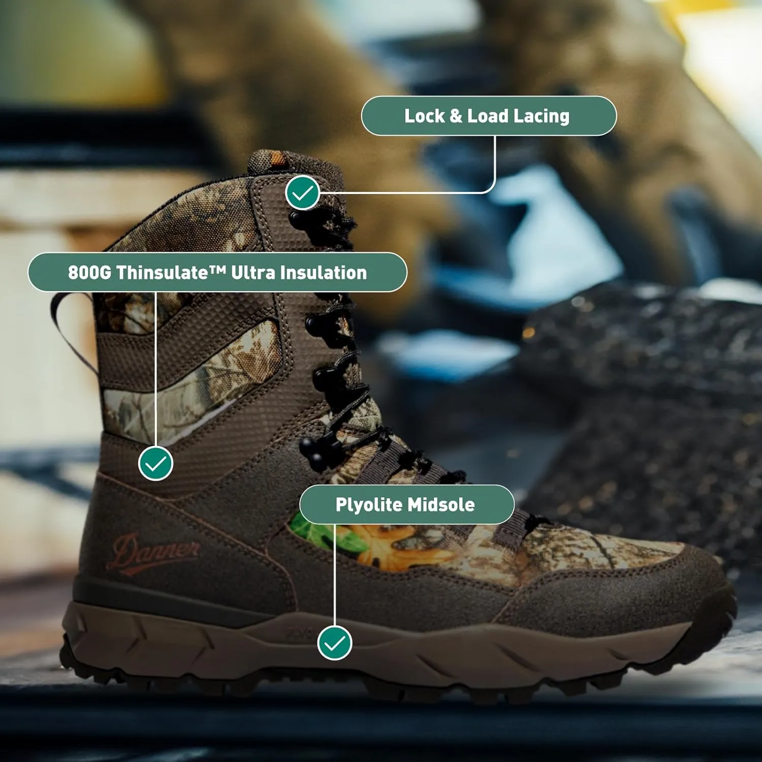 Danner Vital Waterproof Hunting Boots for Men with 800g Thinsulate Ultra Insulation, Breathable Danner Dry Barrier, Comfort Footbed & Traction Outsole