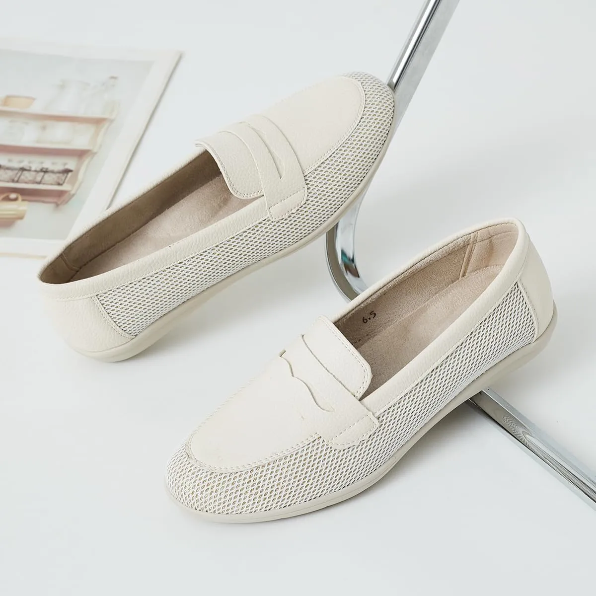 DeYashopin Women's Flats Shoes Non-Slip Ballet Shoes for Dressy Occasions,Walking and Driving Lightweight & Flexible for Comfort